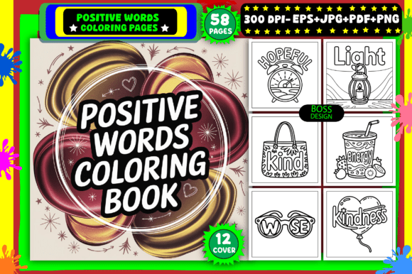 Download Positive Words Coloring Pages for Adults - Positive words coloring pages Collection